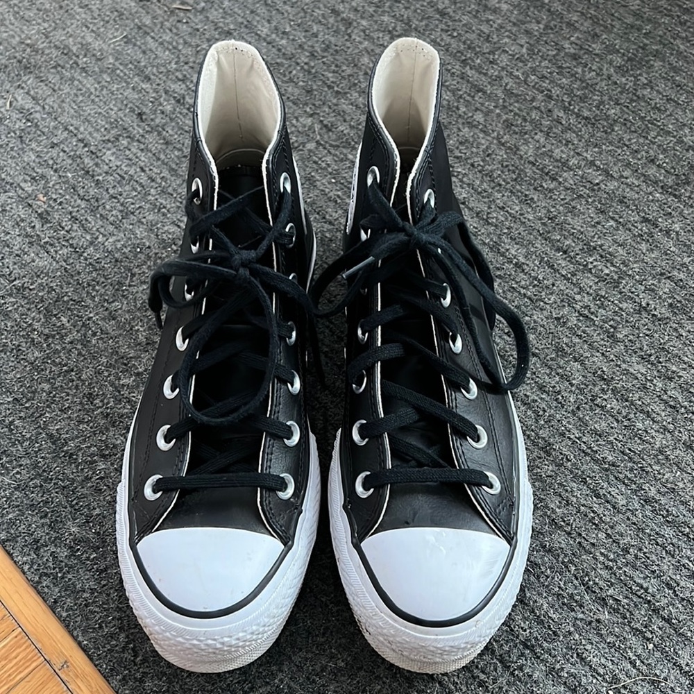 Black leather Converse